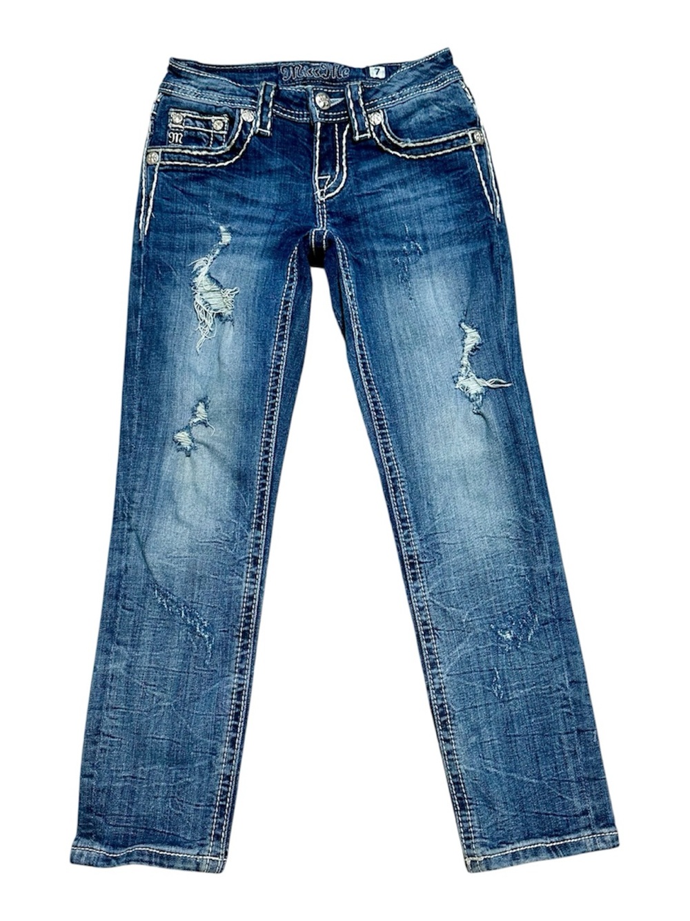 Miss me Jeans girls youth size 7 boyfriend ankle fit